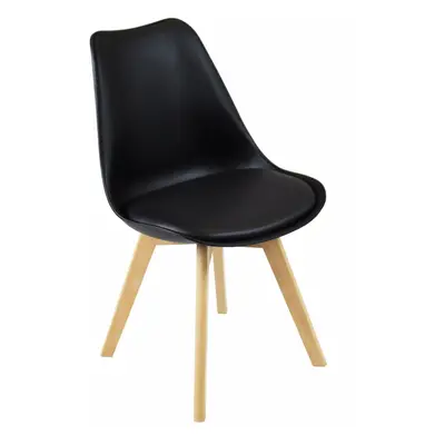 (Black) x Charles Jacobs Dining Chairs Beech Wood Legs Tulip Design Furniture Set