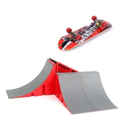 (A) Mini Fingerboard Finger Skateboard & Skate Ramp Skate Park Play Set Kids Toy