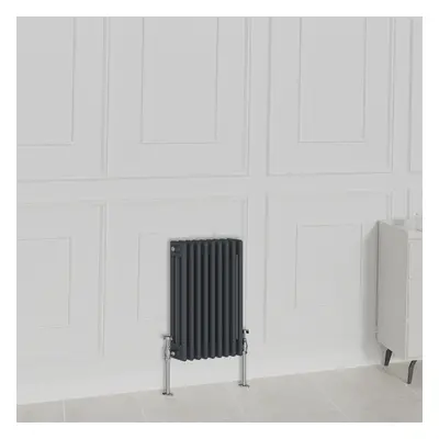 (600x425mm-3 Column, Anthracite) NRG Traditional Radiator Horizontal Vertical Cast Iron Style Do