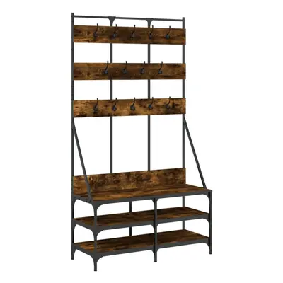 (smoked oak) vidaXL Clothes Rack with Shoe Storage Garment Rack Clothes Shelf Clothes Rail