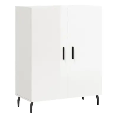 vidaXL Sideboard Storage Cabinet Cupboard High Gloss White Engineered Wood