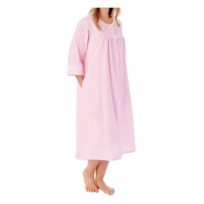 (Pink, 10/12) Slenderella HC01227 Women's Striped Cotton Dressing Gown