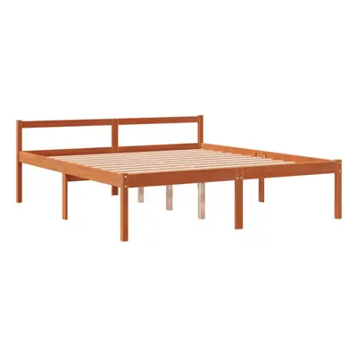 vidaXL Bed Frame Home Bed Base Bedstead Wax Brown 160x200 cm Solid Wood Pine