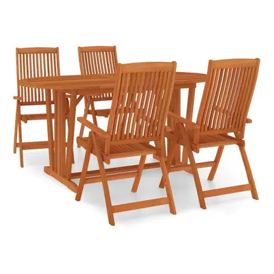 (May-35) vidaXL Solid Wood Eucalyptus Garden Dining Set with/without Footrest 5/7 Piece