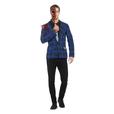 Breaking Bad Gustavo Fring Costume, Blue, with Jacket, Mock Shirt with Tie, Prosthetic, Blood & 