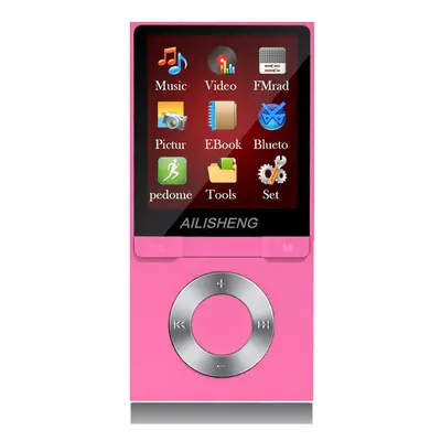 (Pink) Portable 1.8 Inch TFT Screen 8GB bluetooth MP4 Player HiFi MP3 Music Audio Video Support 