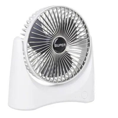 (Silver) Summer Fan Rechargeable Low Noise Gear Adjustment Desk Mini Fan Electric Cooling Fan