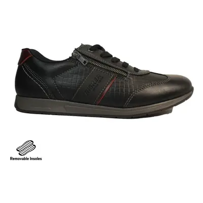 (9.5 (Adults')) | Schwarz/Weinrot | Mens Casual Trainers