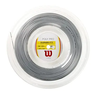 Unisex Poly Pro Tennis Racket String, Silver, 16G UK