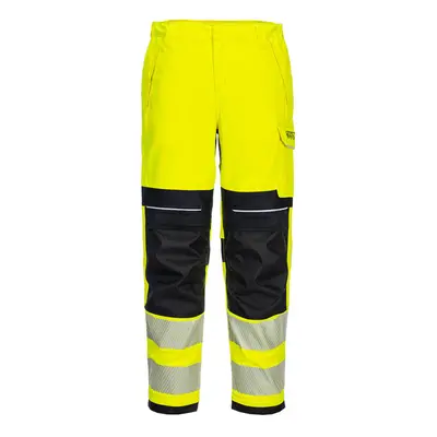 (Yellow/Black, 38") Portwest PW3 FR Hi-Vis Women's Work Trousers