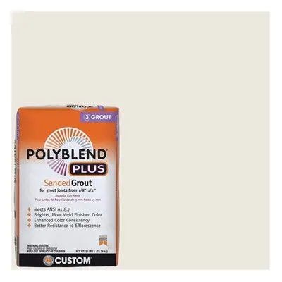 25 lbs Polyblend Plus Indoor & Outdoor Sanded Grout, Bright White