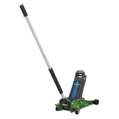 Low Entry Trolley Jack - 3000kg Weight - Twin Piston - 500mm Max Height - Green