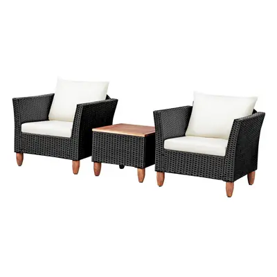 3-piece Patio Rattan Furniture Set Sectional Sofa Conversation Set