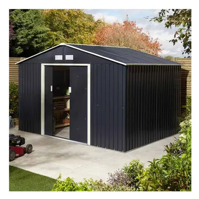 108 Trentvale Metal Apex Shed - Dark Grey