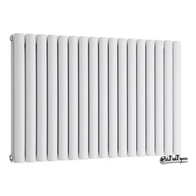 Nes Home x mm Horizontal Side Connection Radiator White Double Oval