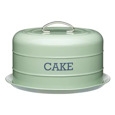 KitchenCraft Living Nostalgia Airtight Cake Storage Tin/Cake Dome, 28.5 x cm, English Sage Green