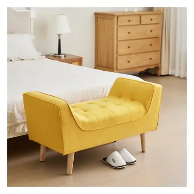 Soft Chenille Upholstered Bed End Side Bench Entryway Foot Stool