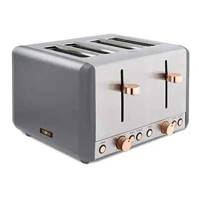 Tower T20051RGG Cavaletto Slice Toaster, Browning Settings and Removable Crumb Tray, Stainless S