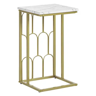 Side Table PANDALE Marble Effect White