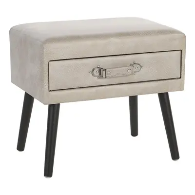 Bedside Table EUROSTAR Faux Leather Beige