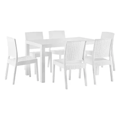 Dining Set for FOSSANO 140x80x76 cm White