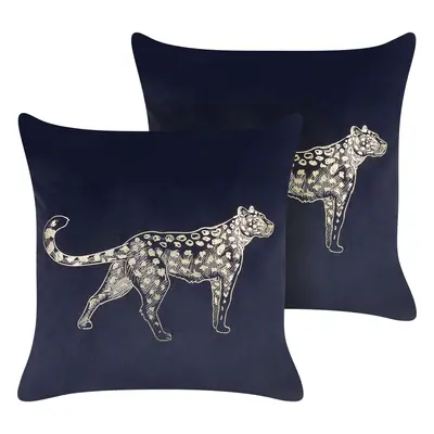 Set of Cushions MARULA Velvet x cm Animal Black