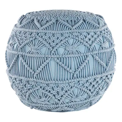 Cotton Pouffe Blue KAYSERI