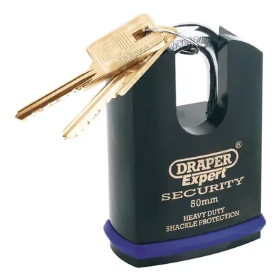 Draper Expert Heavy Duty Padlock and Keys with Shrouded Shackle, 50mm