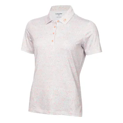 (UK 14, Coral) Calvin Klein Womens Alden Short Sleeve Lightweight Golf Polo Shirt