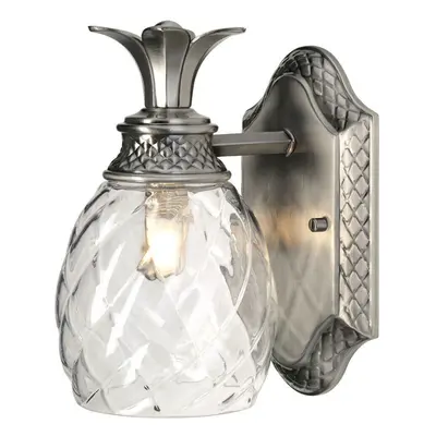 IP44 Wall Light Pineapple Shaped Clear Optic Glass Polished Nickel LED G9 3.5W