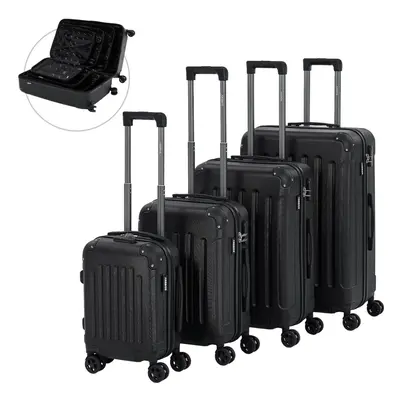 AREBOS Travel Suitcase Set Hard Case Trolley Suitcase Set S-M-L-XL Set Black