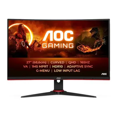 AOC Gaming CQ27G2SE - Inch QHD Monitor, 165Hz, VA, 1ms, FreeSync Premium, Low Input Lag, Shadow 