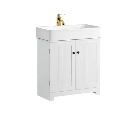 SoBuyÂ® BZR18-W, Under Sink Bathroom Storage Cabinet with Doors