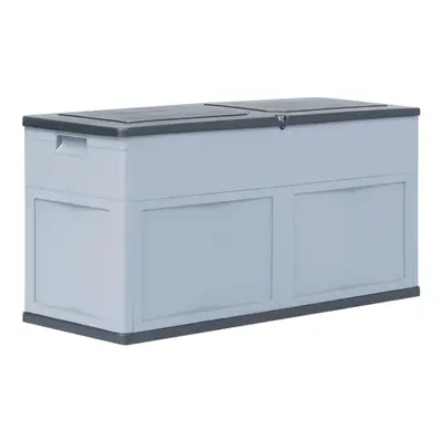 vidaXL Garden Storage Box 320L Grey and Black Outdoor Cabinet Chest Organiser