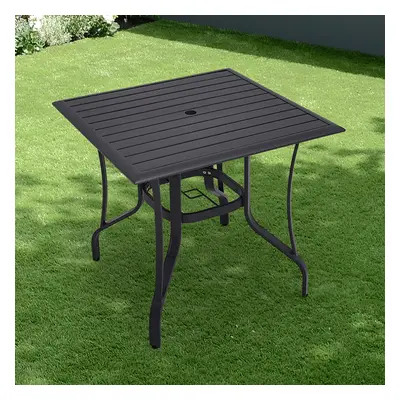 (Square,80*80*73cm) Garden Metal Slatted Coffee Table