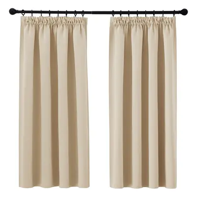 PONY DANCE Thermal Blackout Curtains for Living Room - Noise Reduction Soft Pencil Pleat Privacy