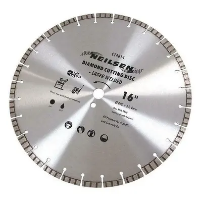 Diamond Cutting Disc In for Asphalt, Concrete, Steel (Genuine Neilsen CT4614)