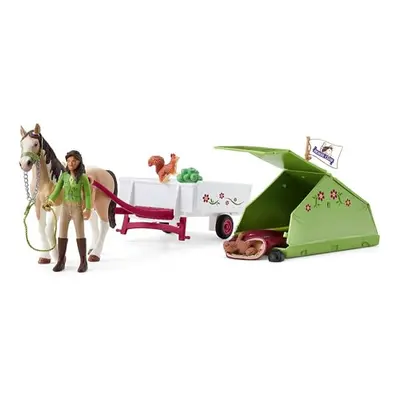 HORSE CLUB â Sarah's Camping Adventure Horse Playset, 23-Piece Toy Horse and Trailer Set with 