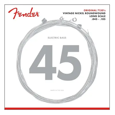 Fender 7150M Pure Nickel Roundwound Long Scale Electric Bass Guitar Strings - Medium