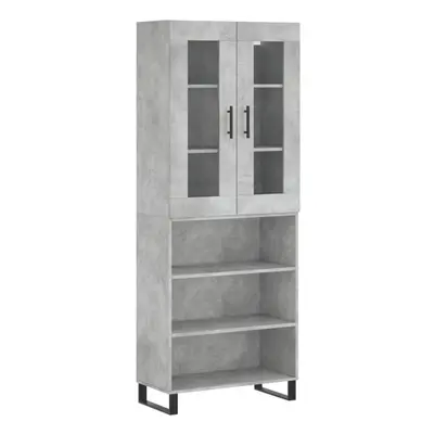 vidaXL Highboard Sideboard Cupboard Side Cabinet Concrete Grey Engineered Wood