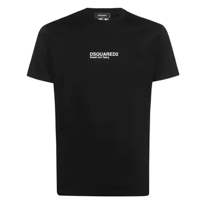 (XXL) Dsquared2 Sweat And Tears Logo Cool Fit Black T-Shirt