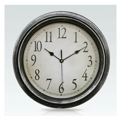 (Silver) 12.5'' Quartz Decorative Round Classic Retro Clock Vintage Non Ticking Home Wall Clock