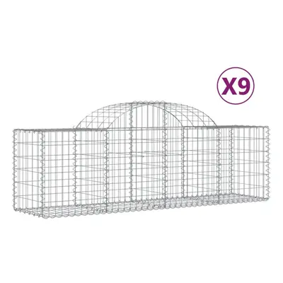 (200 x x 60/80 cm/9 pcs) vidaXL Arched Gabion Basket Stone Basket Gabion Retaining Wall Galvanis