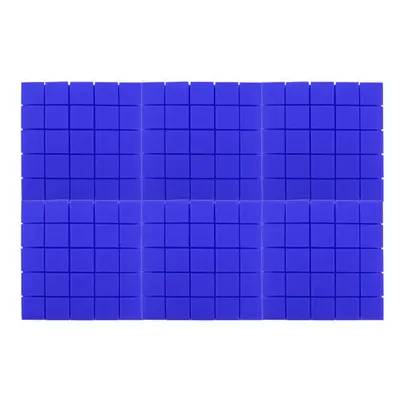 (Blue) 6pcs Acoustic Panels tiles Studio Soundproofing Sound Foam Wedge KTV Home 30x30x3cm