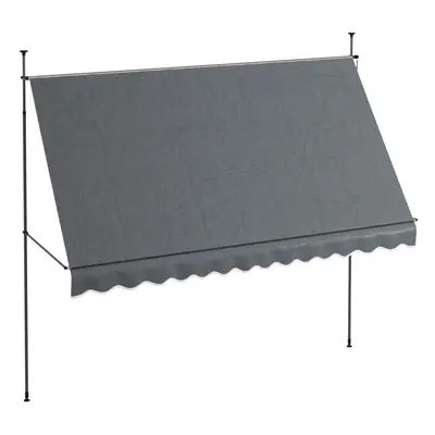 Outsunny 3.5 x 1.2m Freestanding Retractable Awning, Non-Screw Garden Awning