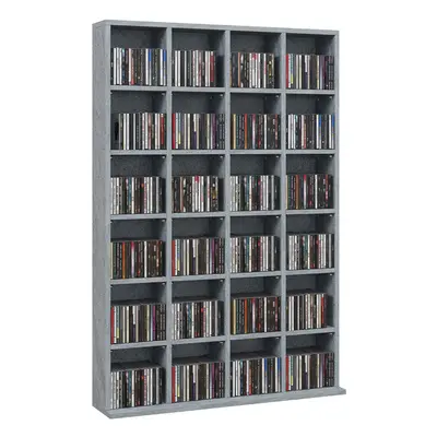 HOMCOM DVD CD Media Storage Rack, Video Display Unit, x 130.5 cm, Grey