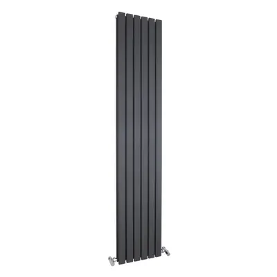 Square Vertical Double Panel Radiator - 1800mm x 354mm - BTU - Anthracite