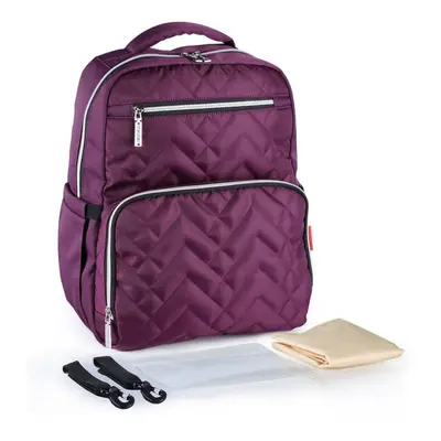 (Purple) Diaper Bag Backpack With Stroller Strap