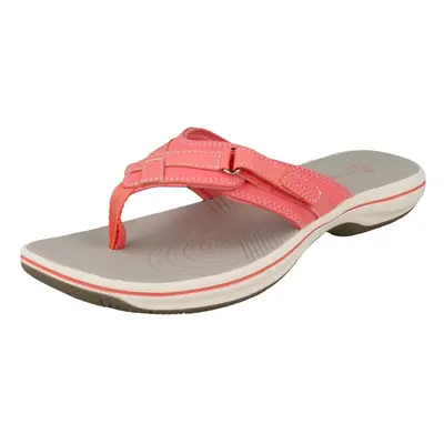 (Silver, UK 4) Ladies Clarks Toe Post Sandals Brinkley Sea