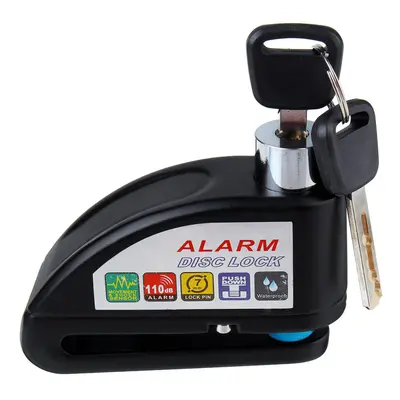 (Black) 110DB Motorcycle Lock Alarm Disc Wheel Brake Pouch Lock Alarm Kit Bike Scooter Security 